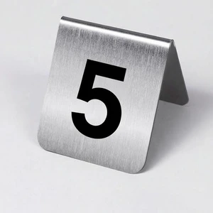 2026 Wholesale Metal Stainless Steel Table Number Plate Sign Silver