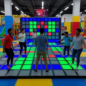 Indoor Interactive Game LED Light Jumping Grid LED Floor Group-building Interactive Games For Multiple People