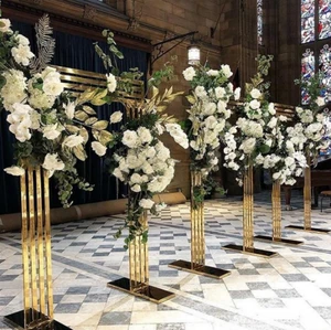 Metal Gold Wedding Arch Frame Flower Backdrop Stand for Ceremony Aisle Decor Photo Background Party Supplies