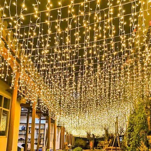 Customized Outdoor LED Light Strings for New Year Christmas Wedding Parties-Holiday Curtain Icicles & Wreaths Decorations
