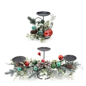 New Elegant Pinecone Electroplated Ball Candle Holder Descene Branches Christmas Desktop Decorations for Home Office Factory