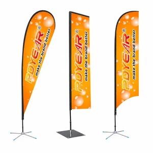 Custom Printing Advertising Teardrop Feather Flag Banners Dye Sublimation Promotion Event Swooper Beach Flags Flying Banners