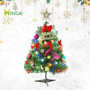 Wholesale 60cm Small Tabletop Mini Pine Xmas Tree Artificial Christmas Tree with Ornament Accessories Kits
