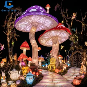 Turnkey Festival Light Soluation Large Fantasy Mushroom Lantern Display for Botanical Gardens Night Tourism Projects