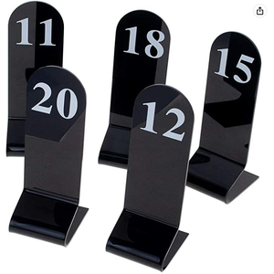 Factory Custom Transparent Acrylic Meal Card Seat Card Wedding Table Number with Bracket Sublimation DIY Table Number