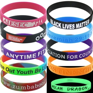 Custom Silicone Wristbands Personalized Rubber Bracelets With Logo Or Message