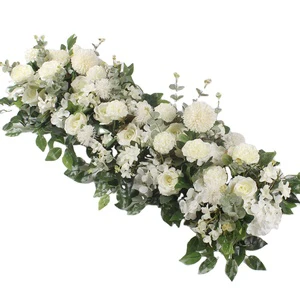 Popular Wedding Decor Artificial Flowers Table Runner Silk Floral Flower Runner for Arrangement