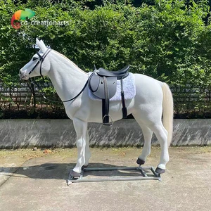 Fiberglass Life-Size Realistic Horse Statue-Ride-On Photo Prop for Children's Theme Parks & Outdoor Playground Decoration