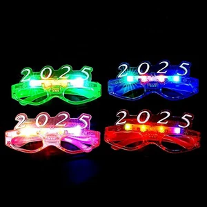 2025 LED Plastic Glow in the Dark Glasses Party Supplies Favor for Kids Adults Halloween New Year Christmas Glow Sticks Light