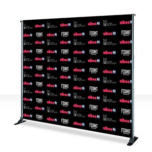 Portable Aluminum Step and Repeat Stand Wedding Backdrop Display Retractable Banner With Carry Bag