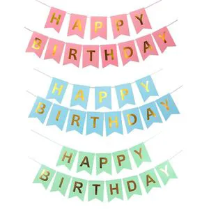 Paper Birthday Wedding Party Pennant Banner Customized Size & Design Happy Birthday Decorations