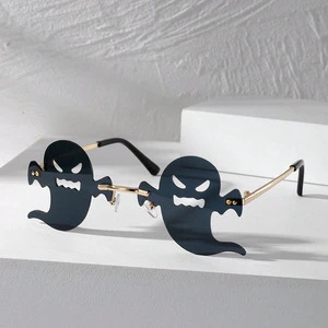 Men's and Women's Ghost New Frameless Funny Glasses Sunglasses for Party Ball Eyewear