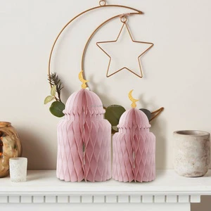 Eco-friendly ramadan decorations standing ramadan lanterns with moon insert ramadan mubarak decoration supplies