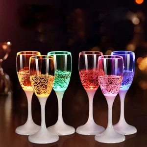 Creative Water Sensing Wedding Luminous Glasses Cup Party Supplies Novelty LED Light up Wine Bottles for Party Club Bar Drinking