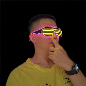 Christmas Gift Party Decorative EL Light Glowing Glasses Rave Party Glasses Hip Hop Led Glasses