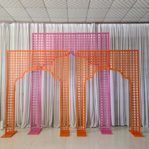 Wedding Supplies Arch Luxury Metal Backdrop Flower Frame Panel Background Wedding Stage Decoration Metal Backdrop Wall