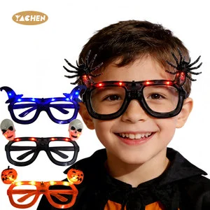 YACHEN Light Up Halloween Glasses LED Party Favors Glasses Frame Fun Costumes Eyewear Decorations for Halloween Party Supplies