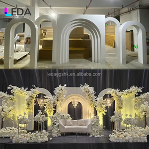 LEDA New Arrival Professional Simple Classic Modern White Acrylic Backdrop Stand Wedding Events 3D Ripple Arch Stage Decoration