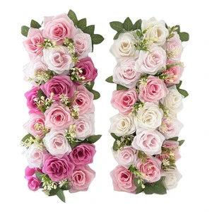 LY09 Factory Cheap Price Artificial Wedding Arrangements Flower Table Runner Centerpiece for Wedding Decoration
