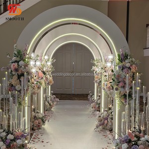 SMOOTH Wedding Backdrop Stage Decoration PVC Acrylic White Floral Wedding Arch White PVC Arch Backdrop
