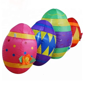 Hot Sale 2m Custom PVC Easter Egg Inflatable Dolls Festival Decoration Advertising Cartoon Toy Factory Supply