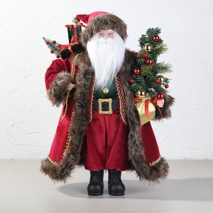 2026 New Model Store Holiday Burgundy Sitting Santa Claus Statue Christmas Large Decorations