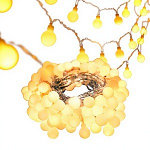 Crystal String Lights 33ft 100 LED Connectable Garden Fairy Lights Plug Remote Outdoor Christmas Tree Decor Warm White