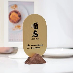 MAXERY Name Place Card Holders Table Number Holders Brass Table Number Plate Customized Solid Wood Plate Ordering Table Plate
