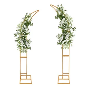 Metal Arch Backdrop Stand Set 2 Curve Flower Arch Wedding Stage Eco-friendly Frame Stand for Ceremony Birthday