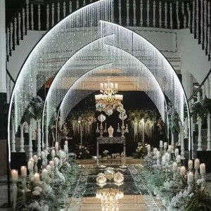 Modern S & Arc Shaped Hanging Flower Stand Outdoor Wedding Ceremony Stage Backdrop Decoration Prop