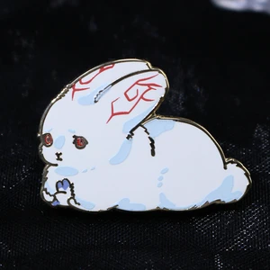China Manufacturer UV Printing Cute Rabbit Enamel Pins Custom Hard Enamel Pin