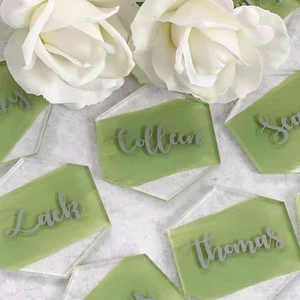 Custom Simple Clear Acrylic Seating Place Cards for Wedding Party DIY Printed Guest Name Cards for Decor 5x7inches