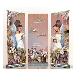 Wedding Banner Portable Roll up Banner Stand 3 Retractable Banners Roll up Displays Wedding Welcome Sign
