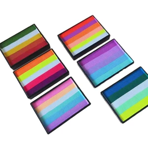 6 Color Rainbow Cake Face Paint Water Soluble Body Art Pigment for Halloween Festival Makeup