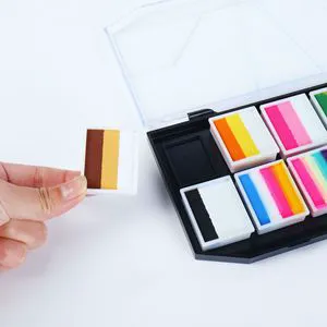 12-Grid Color Block Face Body Paint Removable Halloween Stage Easy Coloring Brush Skin Harmless Children PAPAKISS Party Painting