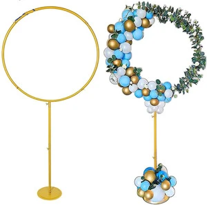Round Metal Wedding Arch Backdrops Wedding Background Decoration Wedding Celebration Party Balloon Arch Stand