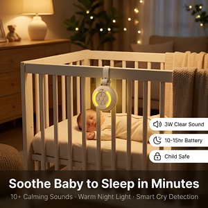 New LED Night Light White Noise Machine For Calming Babies Portable Rechargeable Baby Night Light Warm Red Yellow Light Room Use