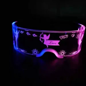 Halloween Party LED Light-Up EVA Glasses Rectangle Shape Battery Powered Adult Soft Durable New Arrival Hot Selling Celebrations