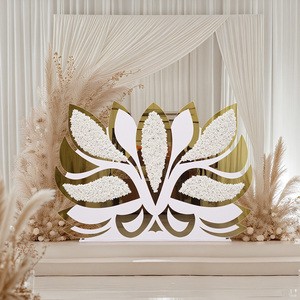 Martina B1 Modern Luxurious Floral Acrylic Backdrop Gold Panel Wedding Stage Decoration New Arrival Event Decorations Arch Shape