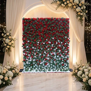 Festive Event Party Supply Floral Backdrop Custom Artificial Flower Wall Wedding Holiday Decor