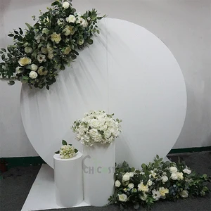 Customized White Round Backdrop Wedding Display Stand Decoration Luxury Wedding Event