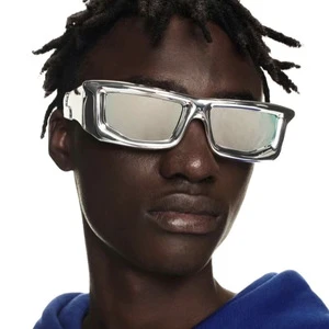 European And American Hip-Hop Stylish Y2K Square Cyberpunk Fashion With PC Frame Sunglasses