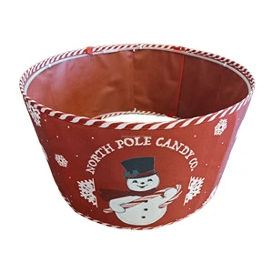 Wholesale JMT Lightweight Canvas Convertible Tree Skirt Christmas Stand Band Digital Printed Snowman for Holiday Decorations