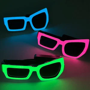 Halloween Party Customized Design Light up Sunglasses Glow in the Dark Neon EL Wire Rave Party Glasses