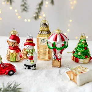 Christmas Glass Ornament Set Colorful Ball Hanging Decorations Christmas Tree Pendant Gift