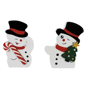 New Design Wooden Santa Claus Snowman Ornament Christmas Decorations Desktop Wood Crafts