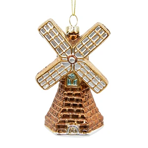 AW2023 Luxury Christmas Ornaments Handpainted Dutch Windmill Design Hanging Tree Decorative for Home Holiday MOQ 100pcs