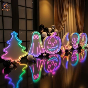 RGB LED Marquee Letters With Halloween Pumpkin Ghost For Christmas New Year Festival Party Graduation Decoration