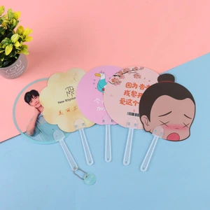 Custom Kpop Plastic Transparent Mini Fans And Cute Hand Fan With Hand Holder Advertising Hand Fan Custom Printed Logo