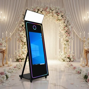 Flight Case Camera Magic Mirror Photo Booth 70inch 43inch Touch Screen For Party Wedding Printer LED Frame